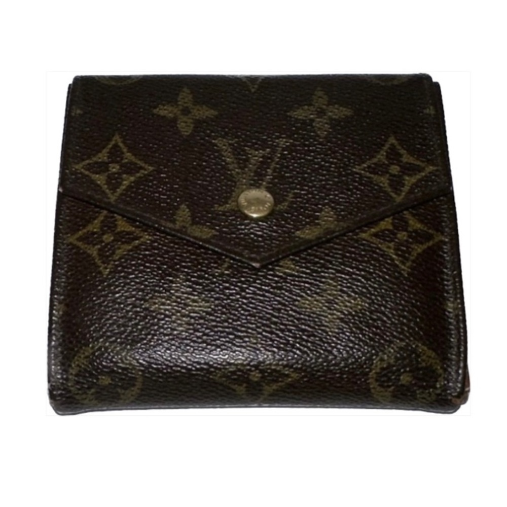 Louis Vuitton Vintage Classic Leather Monogram Elise Trifold Snap Wallet